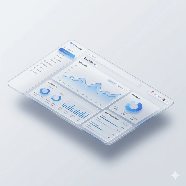 A GEO Gateway dashboard screen for reviewing blog traffic and signup conversion flow